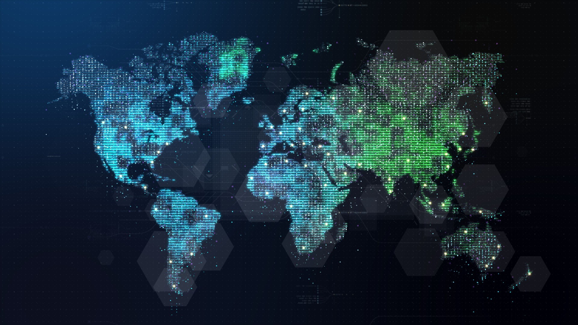 Digital Composite Image Of Illuminated Map